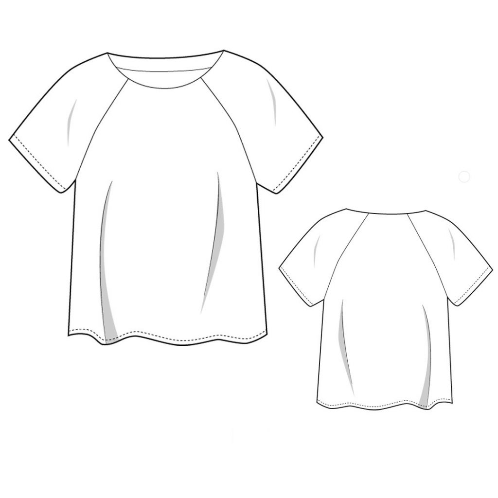 Color Block T-Shirt Sewing Pattern For Women (Sizes 38-62 Eur)