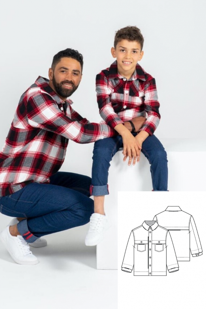 Boy's Jacket Shirt Sewing Pattern (Sizes 104-134 Eur)