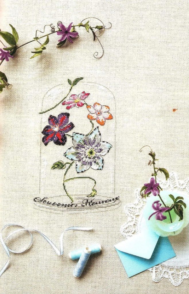 Floral Cross Stitch Embroidery Scheme
