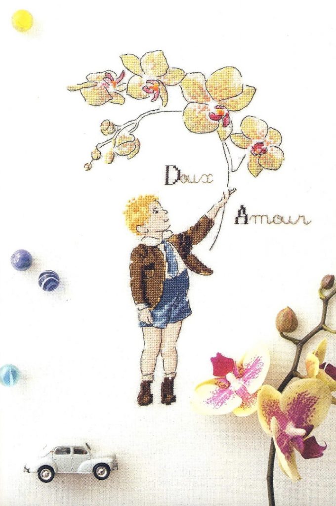 'Doux Amour' Cross Stitch Embroidery Scheme