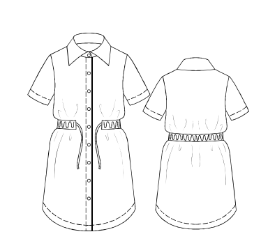 Shirt Dress Jacket  Flat Technical Drawing Vector Illustration Stock  Illustration  Illustration of basic sketch 232755158