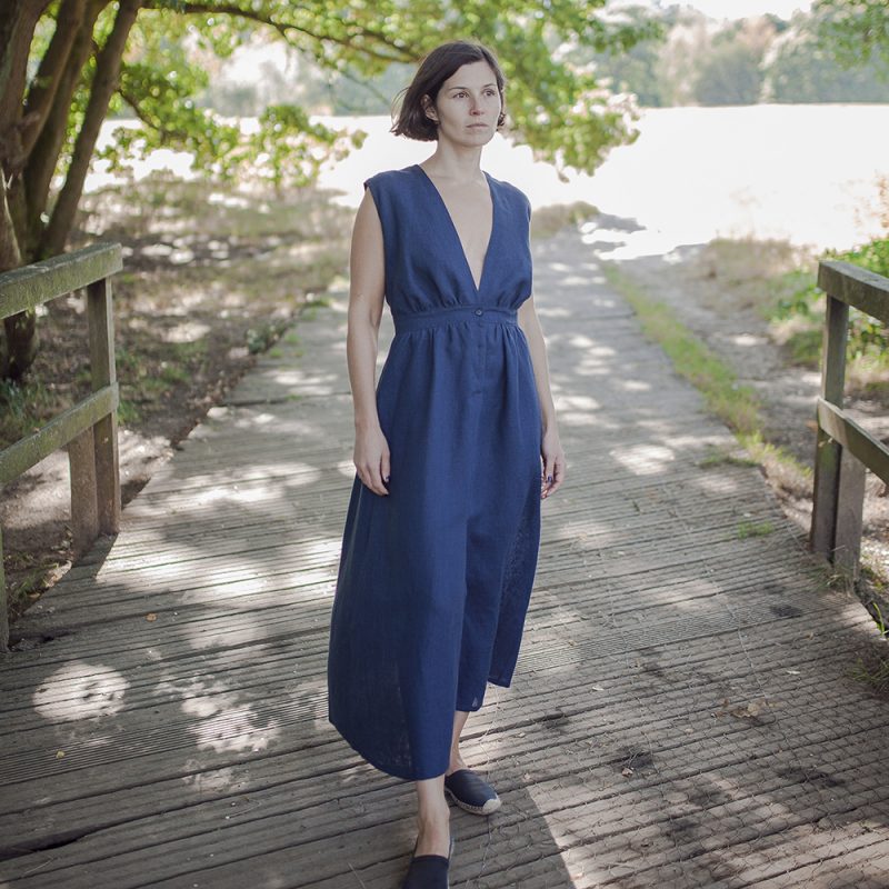 Deep Neckline Maxi Dress Sewing Pattern - Do It Yourself For Free